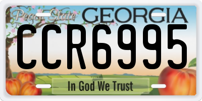 GA license plate CCR6995