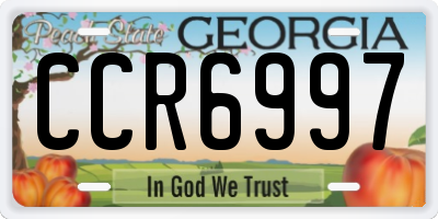 GA license plate CCR6997