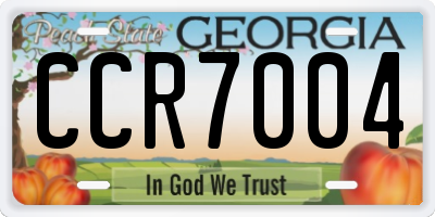 GA license plate CCR7004