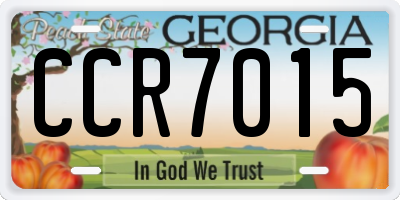 GA license plate CCR7015