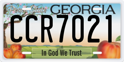 GA license plate CCR7021