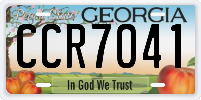 GA license plate CCR7041