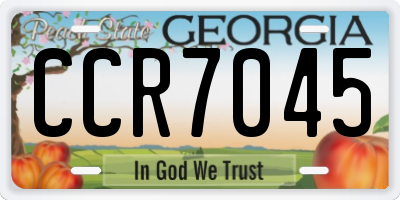 GA license plate CCR7045