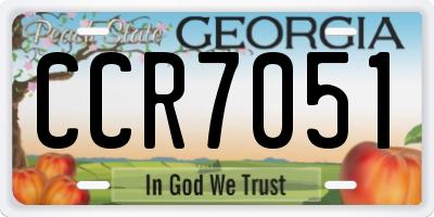 GA license plate CCR7051