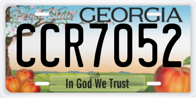 GA license plate CCR7052