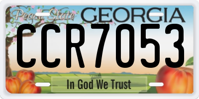 GA license plate CCR7053