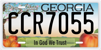 GA license plate CCR7055