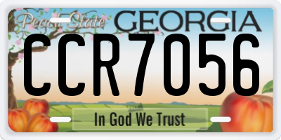 GA license plate CCR7056