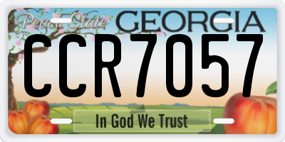 GA license plate CCR7057
