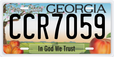 GA license plate CCR7059