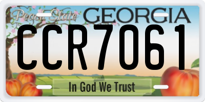 GA license plate CCR7061
