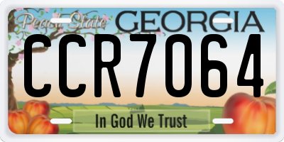 GA license plate CCR7064