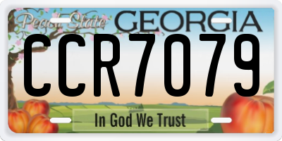 GA license plate CCR7079