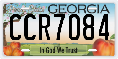 GA license plate CCR7084