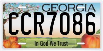 GA license plate CCR7086