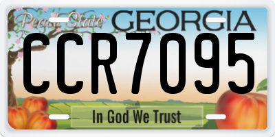 GA license plate CCR7095