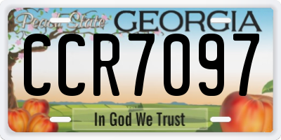 GA license plate CCR7097