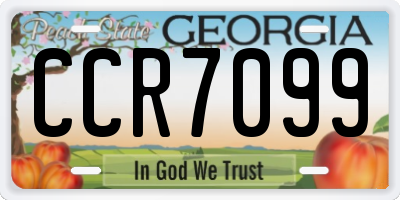 GA license plate CCR7099