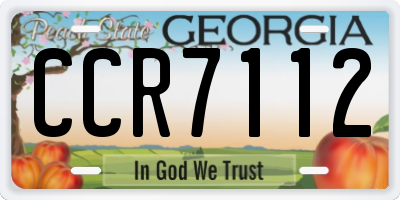 GA license plate CCR7112