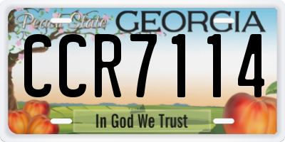 GA license plate CCR7114