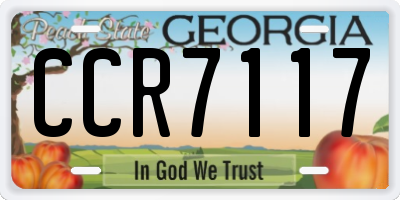 GA license plate CCR7117