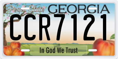 GA license plate CCR7121