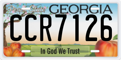 GA license plate CCR7126