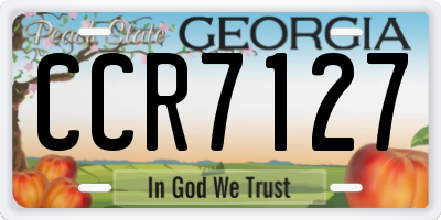 GA license plate CCR7127