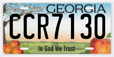 GA license plate CCR7130