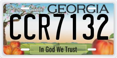 GA license plate CCR7132