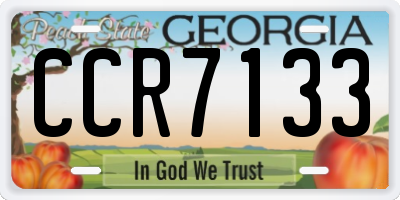 GA license plate CCR7133