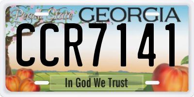 GA license plate CCR7141