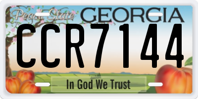 GA license plate CCR7144