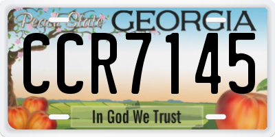 GA license plate CCR7145