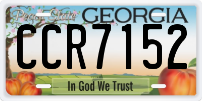 GA license plate CCR7152
