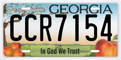 GA license plate CCR7154