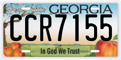 GA license plate CCR7155