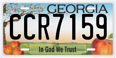 GA license plate CCR7159