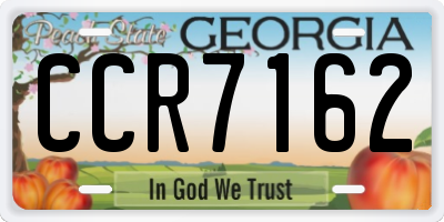 GA license plate CCR7162