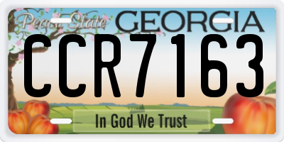 GA license plate CCR7163