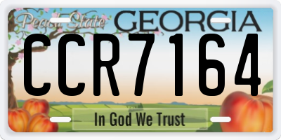 GA license plate CCR7164