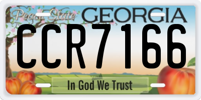 GA license plate CCR7166