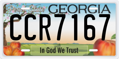 GA license plate CCR7167