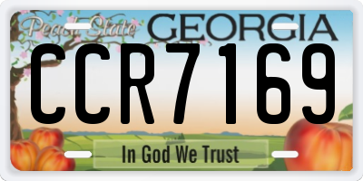 GA license plate CCR7169