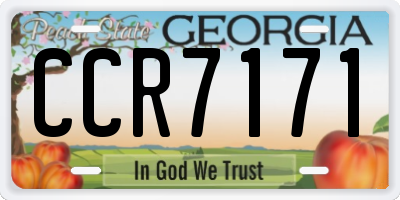 GA license plate CCR7171