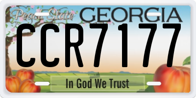 GA license plate CCR7177