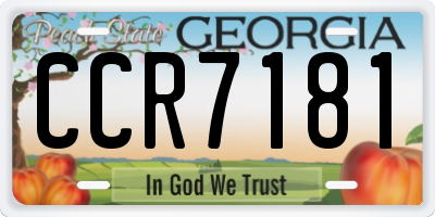 GA license plate CCR7181