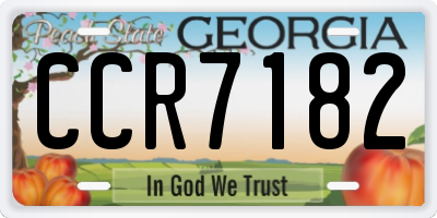 GA license plate CCR7182