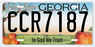 GA license plate CCR7187
