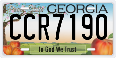 GA license plate CCR7190